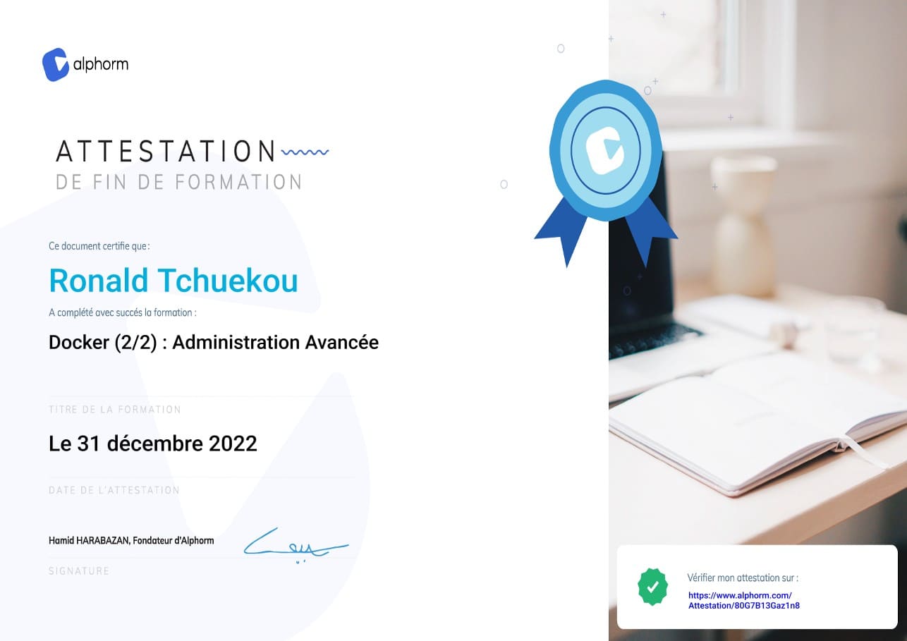 Advanced Docker Training Certificate