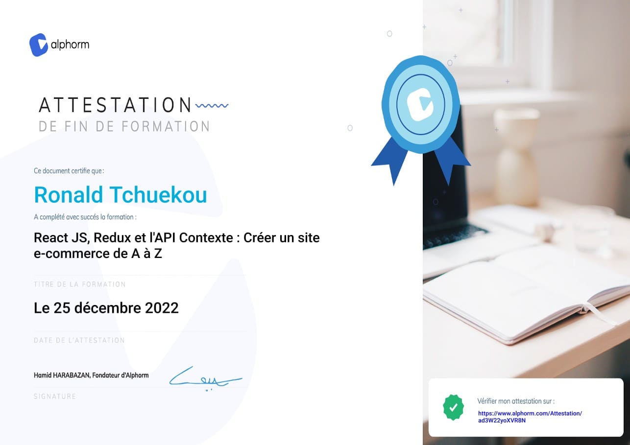 Advanced React Js Training Certificate